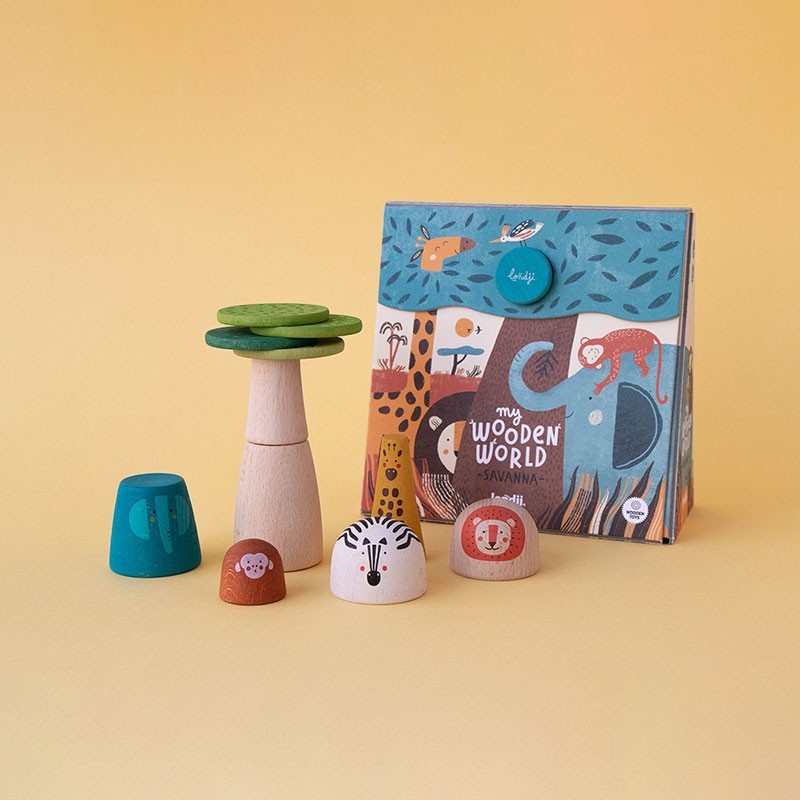 mini wooden world, symbolic play